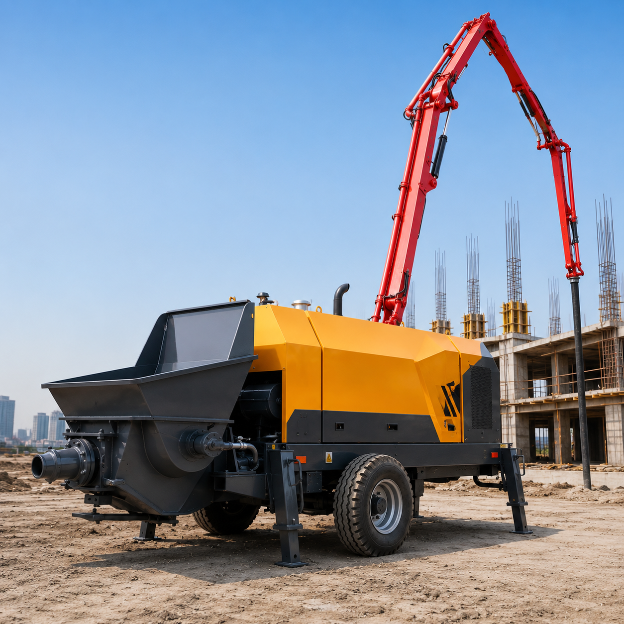Structural concrete pump casting concrete